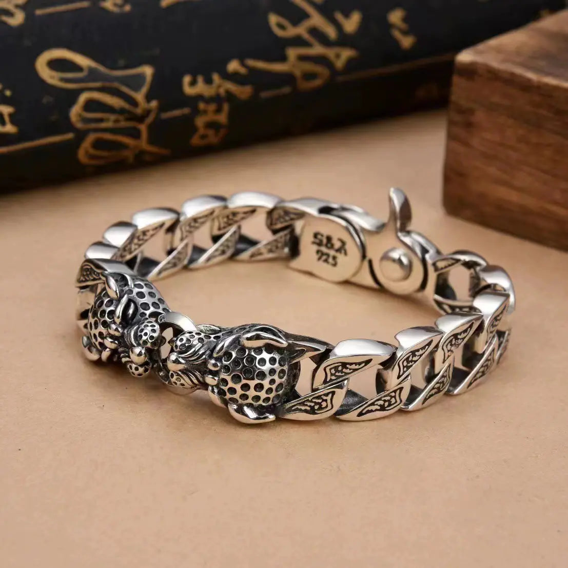 Men's Vintage Handmade Silver Woven Bracelet
